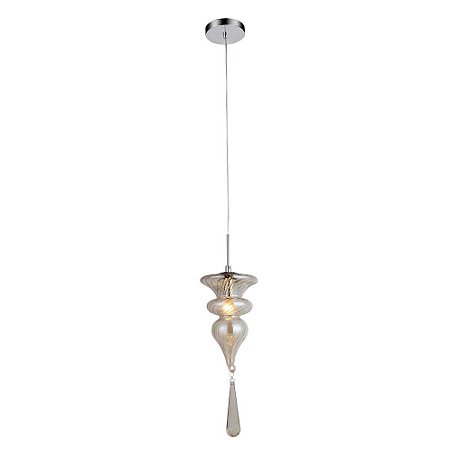 PENDENTE ORGANIKA CROMADO E CHAMPAGNE (D)15.5CM (A)42CM  1XE14 40W