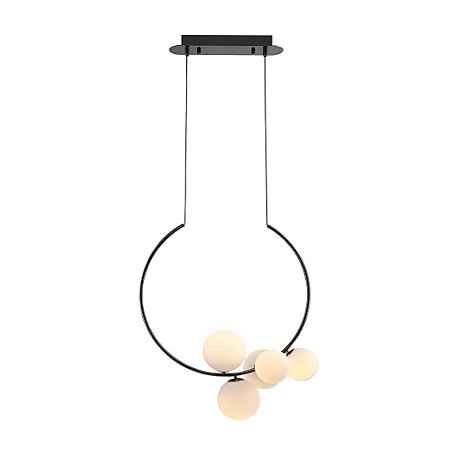 PENDENTE NERO CROMO NEGRO E BRANCO (C)62CM (L)33CM (A)66.2CM  5XG9 50W