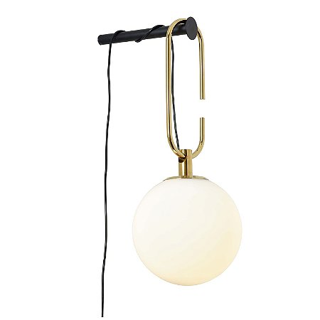 ARANDELA MOB DOURADO PRETO E BRANCO (C)20CM (L)48CM (A)12CM  1XE14 7W