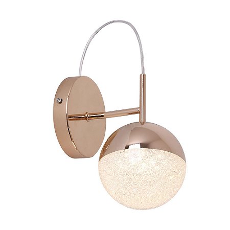 ARANDELA MEDIA LUNA FRENCH GOLD E TRANSP (C)18CM (L)12CM (A)27.5CM  1X6W 3000K 300LM