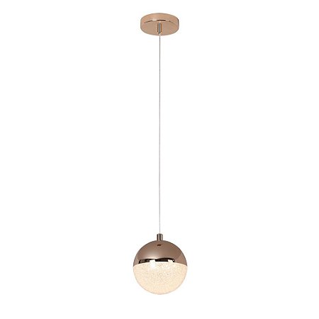 PENDENTE MEDIA LUNA FRENCH GOLD E TRANSP (D)12CM (A)13CM  1X6W 3000K 300LM