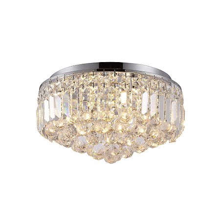 PLAFON KRI CROMADO E TRANSP (D)40CM (A)24CM  5XG9 200W