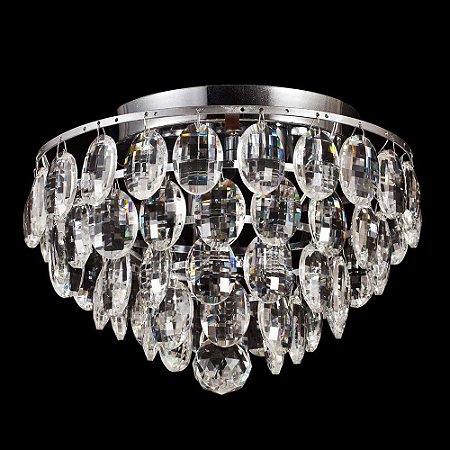 PLAFON KRI CROMADO E TRANSP (D)27CM (A)24CM  4XG9 160W