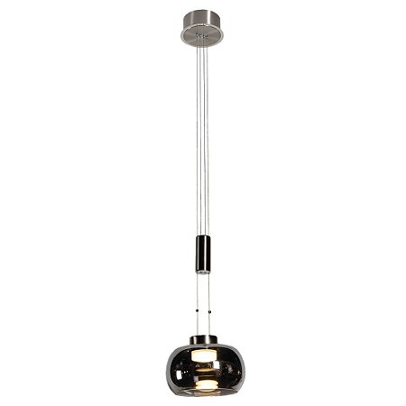 PENDENTE IOIÔ NICKEL E FUME (D)22CM (A)19CM  1X8,5W 3000K 850LM
