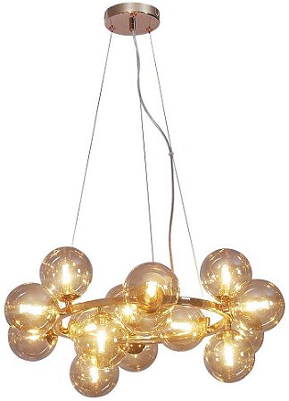 PENDENTE HALO FRENCH GOLD E CONHAQUE (D)69.5CM (A)24CM  25XG9 500W