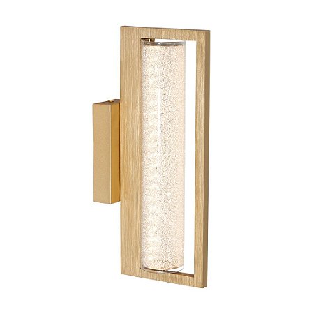 ARANDELA GLITTER DOURADO E TRANSP (C)35CM (L)12CM (A)17.5CM  1X8W 3000K 400LM