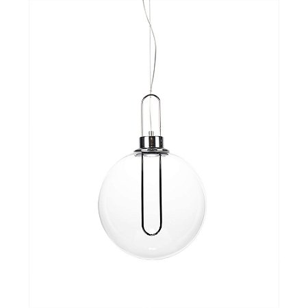 PENDENTE GHIANDA CROMADO E TRANSP (D)30CM (A)46.5CM  1X3W 3000K 300LM
