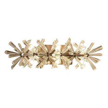 ARANDELA FLORA DOURADO E TRANSP (C)53CM (L)23CM (A)18CM  6XG4 18W