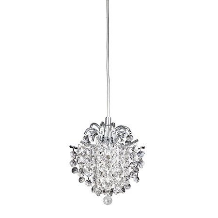 PENDENTE FIORE CROMADO E AMBAR (D)26CM (A)24CM  1XG9 40W