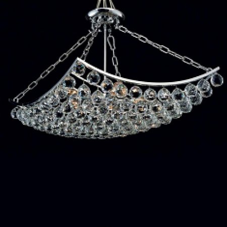 LUSTRE EZE 46CM X 80CM X 50CM  5XE14 127V / 220V CROMADO E TRANSP