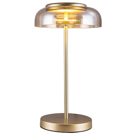 ABAJUR DISKO DOURADO E AMBAR (D)23CM (A)42CM  1X8W 3000K 400LM