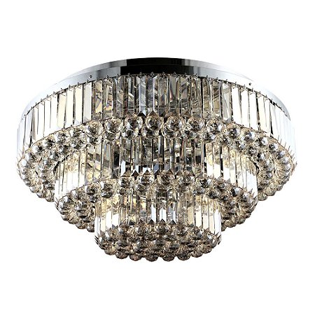LUSTRE DIJON CROMADO E TRANSP (D)80CM (A)38CM  13XE14 520W