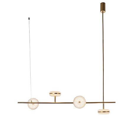 PENDENTE DENDÊ DOURADO (C)28CM (L)123CM (A)15CM  4X13W 3000K 4160LM