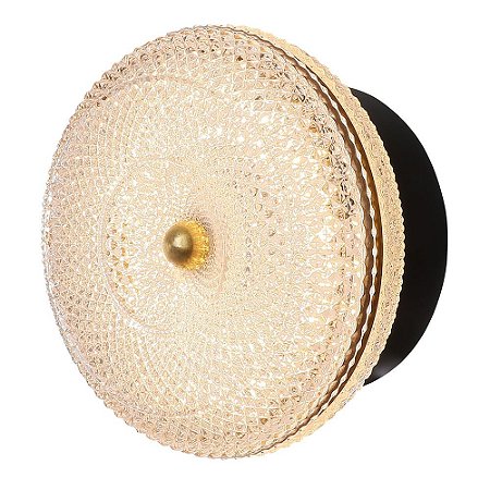 ARANDELA DENDÊ DOURADO E PRETO (C)15CM (L)9CM (A)15CM  1X13W 3000K 1040LM