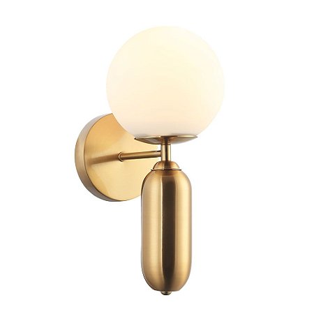 ARANDELA CUICA BRONZE E BRANCO  (C)15CM (L)21CM (A)34CM  1XE27 BOLINHA 25W