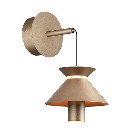 ARANDELA CORDEL PALE GOLD (C)22CM (L)15CM (A)13CM  5W + 1W 2700K 300LM