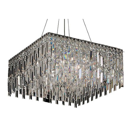 PENDENTE CHARM CROMADO E TRANSP (C)59CM (L)59CM (A)26CM  13XG9 520W