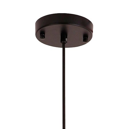 PENDENTE CAJU PRETO E CROMADO (D)30CM (A)40CM  1XE27 40W