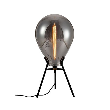 BASE PARA ABAJUR CAJU PRETO E CROMADO (D)30CM (A)58CM  1XE27 40W