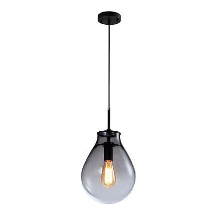 PENDENTE CAJU PRETO E CROMADO (D)23CM (A)30CM  1XE14 40W
