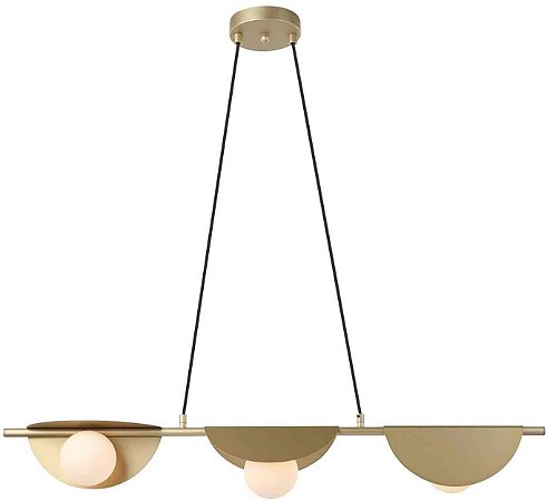 PENDENTE CACAU DOURADO E BRANCO (C)14CM (L)98.5CM (A)13CM  3XG9 75W