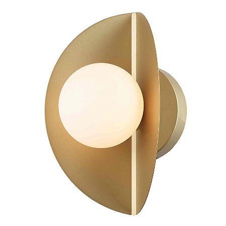 ARANDELA CACAU DOURADO E BRANCO (C)14CM (L)15CM (A)25CM  1XG9 25W