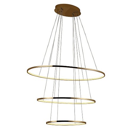 PENDENTE BIRDIE OVAL DOURADO (D)80CM (L)50CM (A)42CM  1X39W 3000K