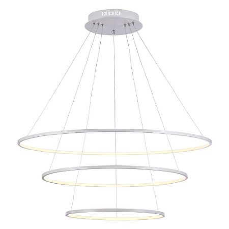 PENDENTE BIRDIE BRANCO (D)80 + 60 + 40CM (A)42CM  17W + 13W + 9W 3200K 3120LM