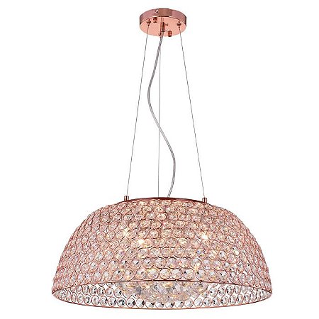 PENDENTE BELLS COBRE E TRANSP (D)50CM (A)19.5CM  6XG9 240W