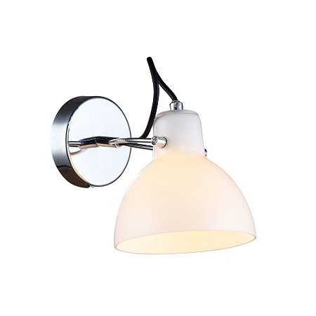 ARANDELA BAR CROMADO E BRANCO (C)14CM (L)22CM (A)17CM  1XG9 40W
