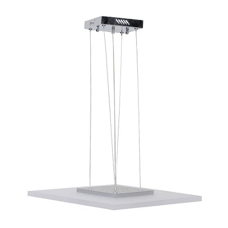 PENDENTE  METAL D 60CM X 5CM  1 X LED 10W 127V / 220V BRANCO E PRATA