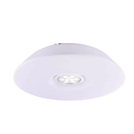 PLAFON  METAL E VIDRO D 49CM X 10CM  1 X LED 9W 127V / 220V BRANCO