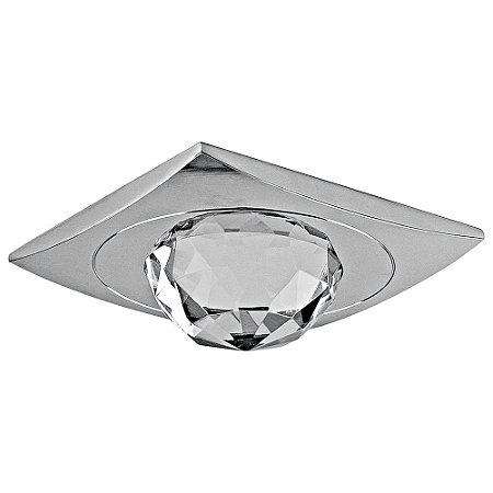 SPOT DE EMBUTIR SHINE D 8,4CM X 8,4CM  1XGU10 127V / 220V CROMADO E TRANSP