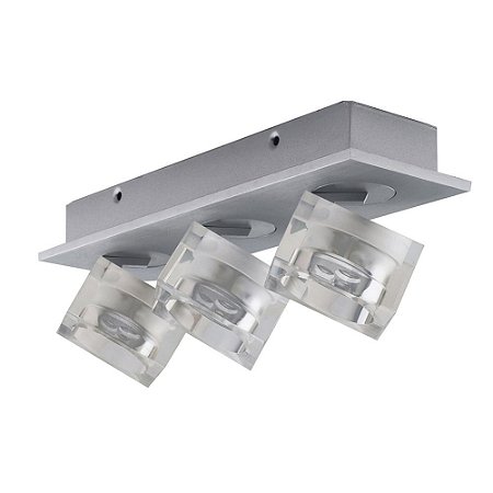 SPOT DE SOBREPOR FROST 9CM X 28,5CM X 11CM  9 X LED 1W 127V / 220V CINZA E TRANSP