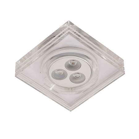 SPOT DE EMBUTIR GLOW 9CM X 9CM X 5CM  3 X LED 1W 127V / 220V ACETINADO
