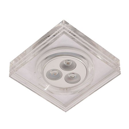SPOT DE EMBUTIR GLOW 9CM X 9CM X 5CM  3 X LED 1W 127V / 220V ACETINADO E TRANSP