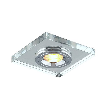 SPOT DE EMBUTIR SHINE 7CM X 7CM X 3,5CM  1XGU5,3 127V / 220V CROMADO E TRANSP