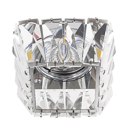 SPOT DE EMBUTIR  9CM X 9CM X 5CM  1XGU10 127V / 220V CROMADO E TRANSP