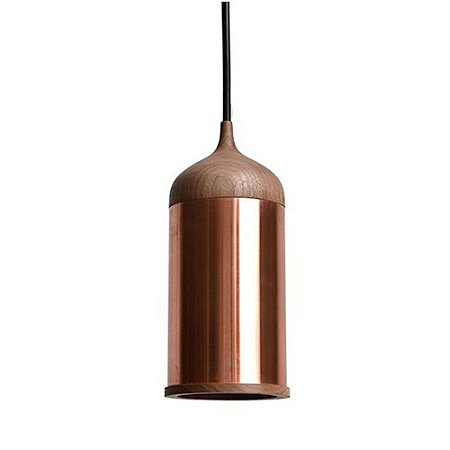PENDENTE COPE D 11CM X 30CM  1XE14 127V / 220V COBRE E NATURAL