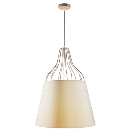 PENDENTE LAN D 50CM X 70CM  1 X A60 40W DOURADO E CINZA