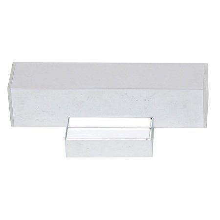 ARANDELA  ACRILICO E METAL 6CM X 6CM X 25CM  1 X E27 3W 127V / 220V BRANCO E CROMADO