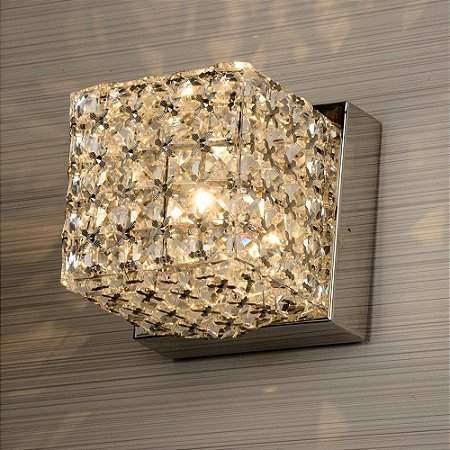 ARANDELA ACORDE 10CM X 10CM X 10CM  1XG9 127V / 220V CROMADO E TRANSP
