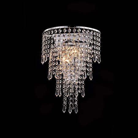 ARANDELA ZOLA 28CM X 16,5CM X 36,5CM  2XG9 127V / 220V CROMADO E TRANSP
