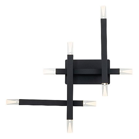 ARANDELA ARPOADOR PRETO  E TRANSP (C)48.9CM (L)10CM (A)48.1CM  8X3W 3000K 1440LM