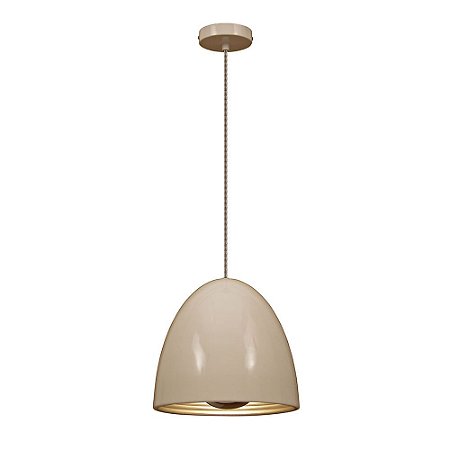 PENDENTE MEZZA D 30CM X 32CM  1XE27 127V / 220V BRANCO