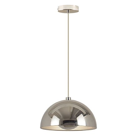 PENDENTE MEZZA D 50CM X 26CM  1XE27 127V / 220V CROMADO