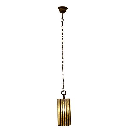 PENDENTE SHIVA D 15CM X 40CM  1XE27 127V / 220V OURO VELHO