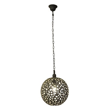 PENDENTE INDIRA D 28CM X 42CM  1XE27 127V / 220V CINZA