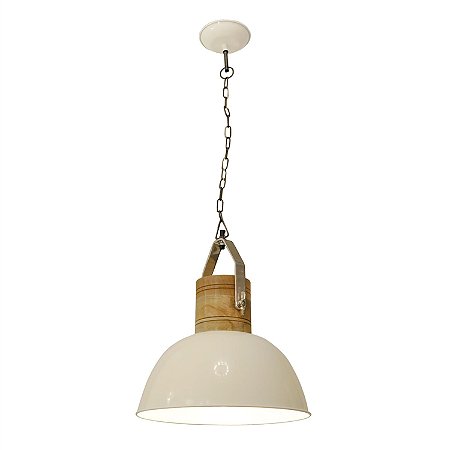 PENDENTE KALI D 36CM X 46CM  1XE27 127V / 220V BRANCO E NATURAL