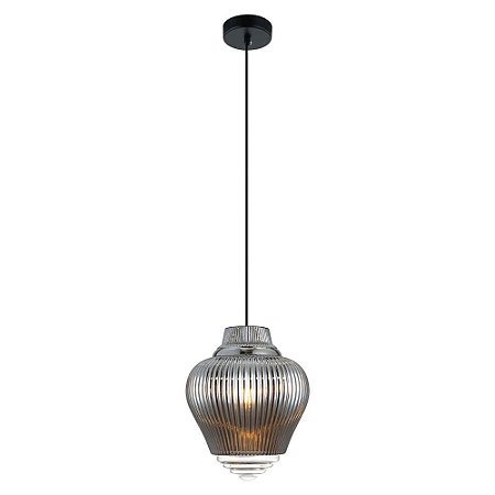 PENDENTE FUZY D 23CM X 28CM  1XE27 127V / 220V CROMADO E TRANSP